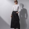 Hot Denim Seamed Skirt-Black Skirts