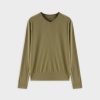 Hot Ribbed High V Bomber-Olive Tees