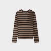 Clearance Double Stripe High V-Brown/Black Tees