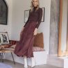 Best Cupro Drawstring Skirt-Burgundy Skirts