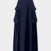 Wholesale Button Cargo Pocket Skirt-Navy Skirts