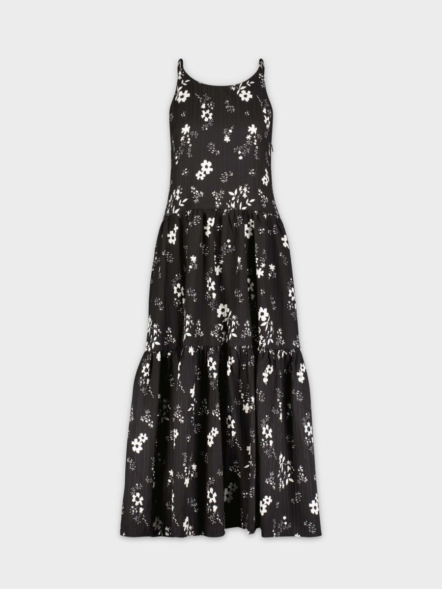 New Tiered Jumper-B/W Floral Teen Dresses